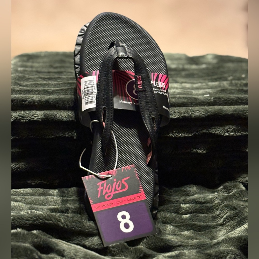 Flojos Black Memory Foam Sandals